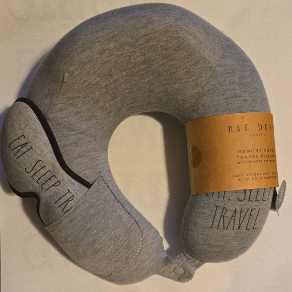 Rae Dunn Other - Rae Dunn Gray Memory Foam Travel Pillow